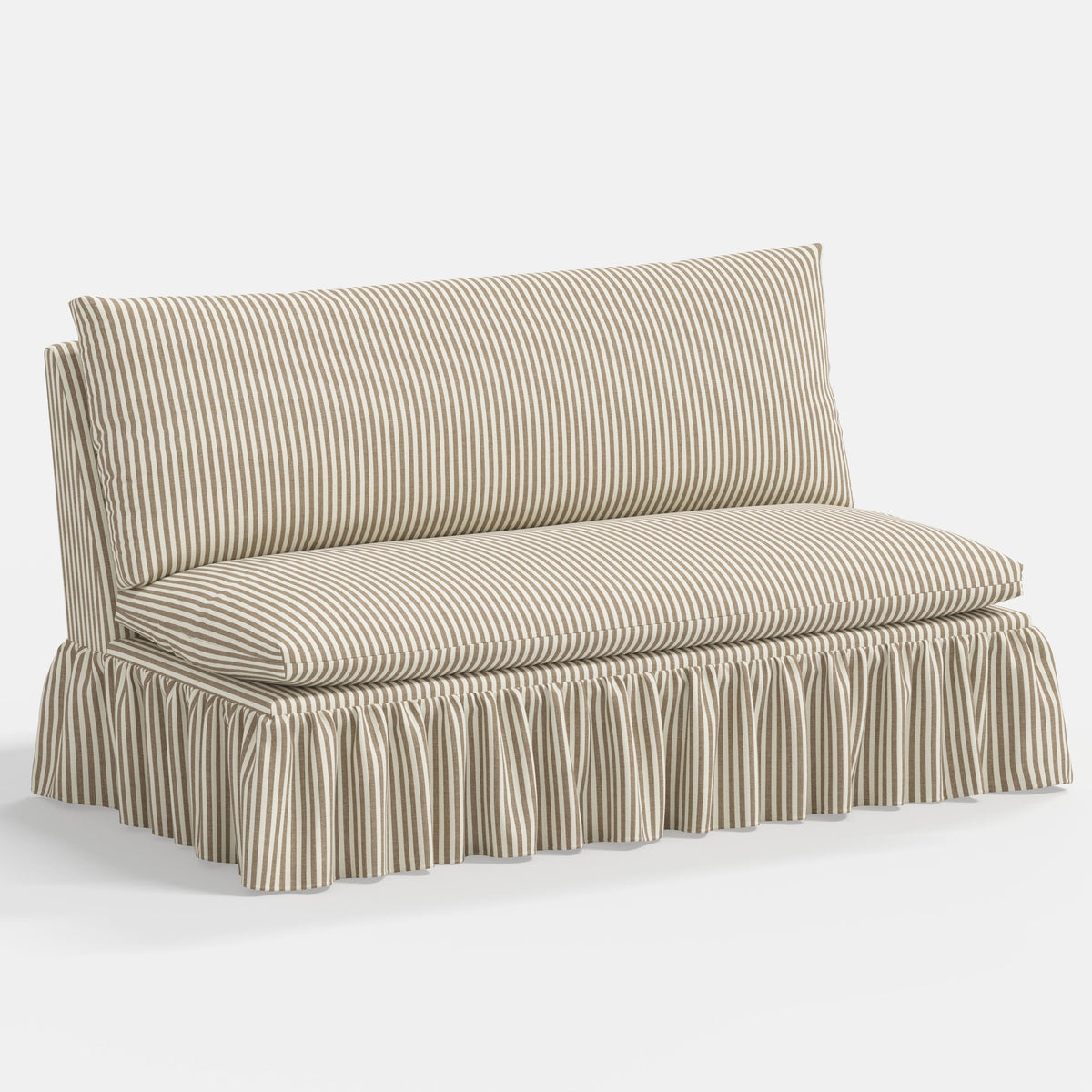 Thelma Settee in Jane Stripe Burlap