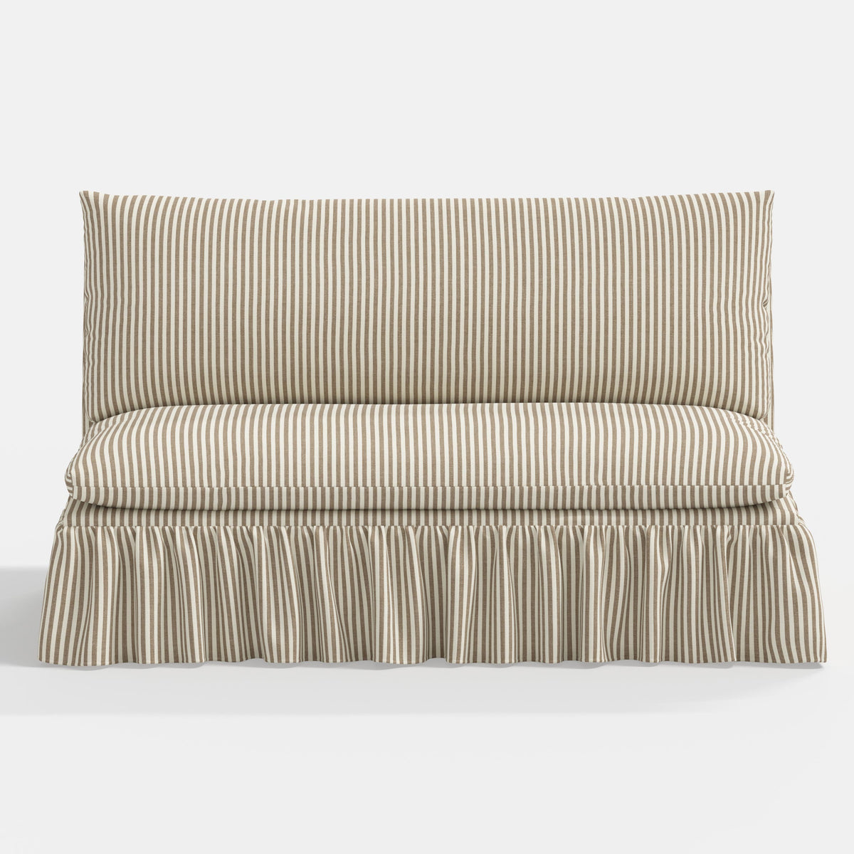 Thelma Settee in Jane Stripe Burlap