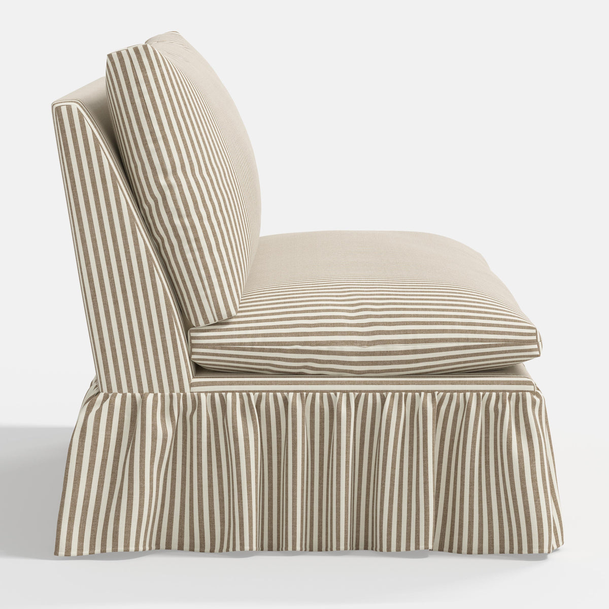 Thelma Settee in Jane Stripe Burlap