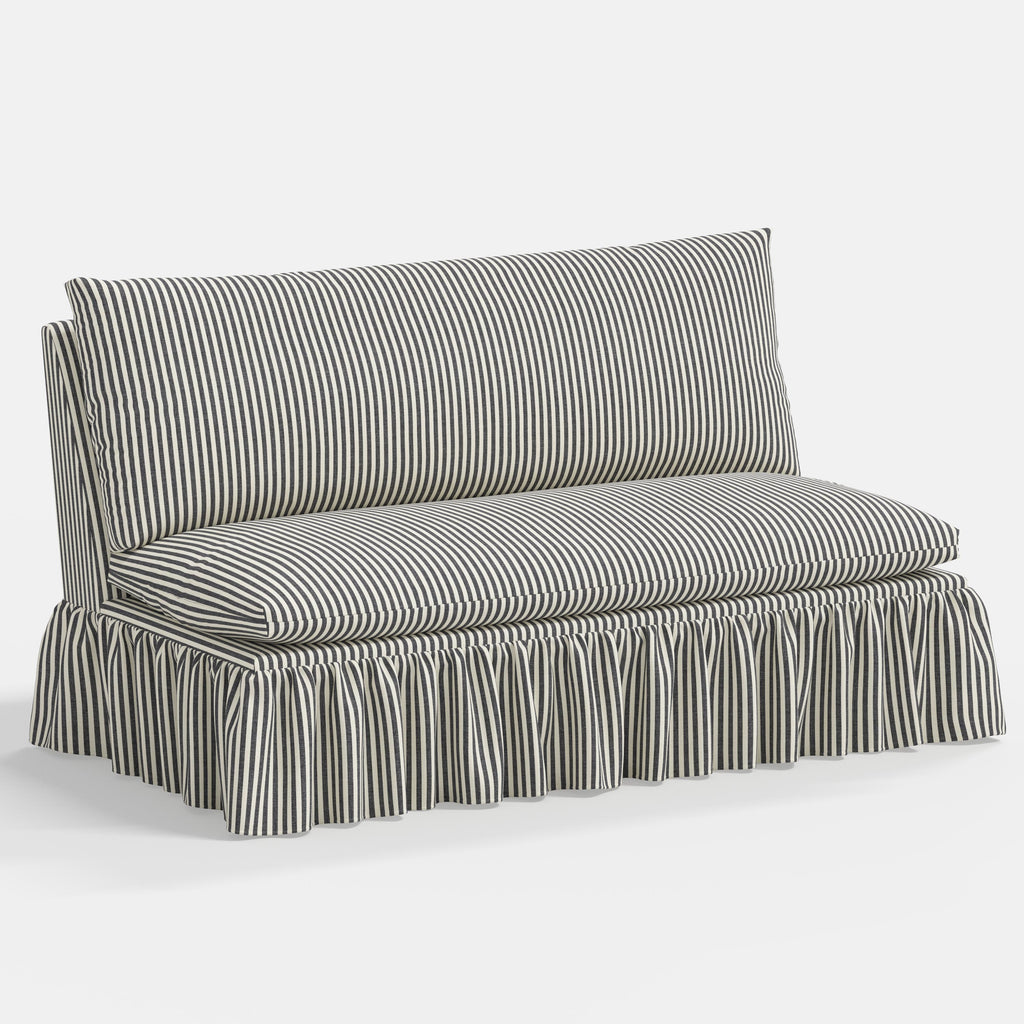 Thelma Settee in Jane Stripe Carbon