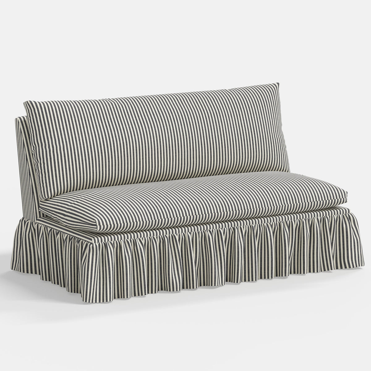 Thelma Settee in Jane Stripe Carbon