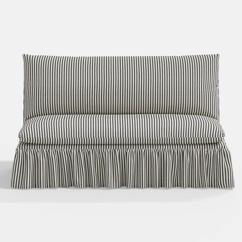 Thelma Settee in Jane Stripe Carbon