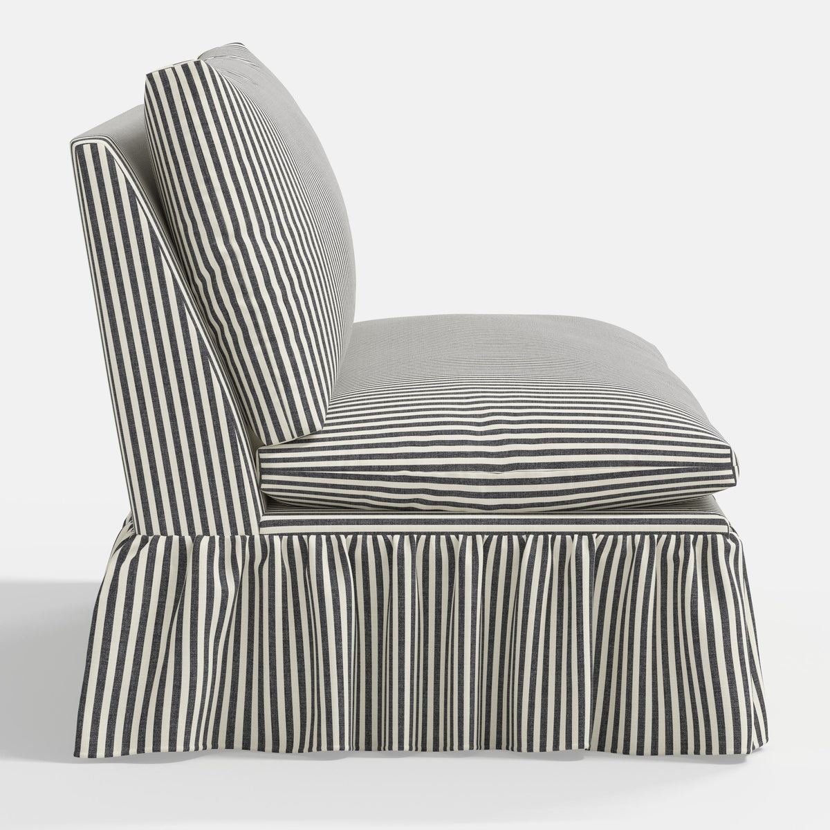 Thelma Settee in Jane Stripe Carbon