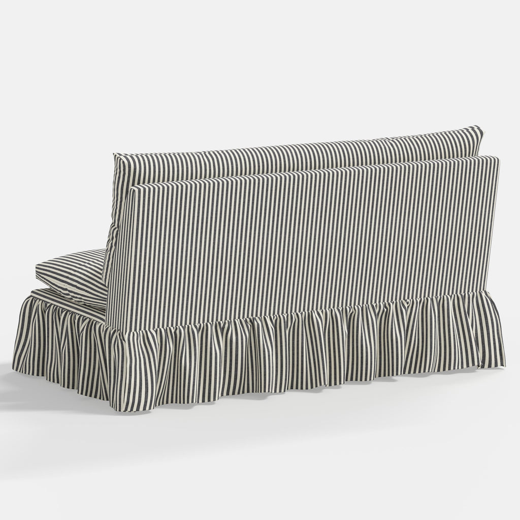 Thelma Settee in Jane Stripe Carbon