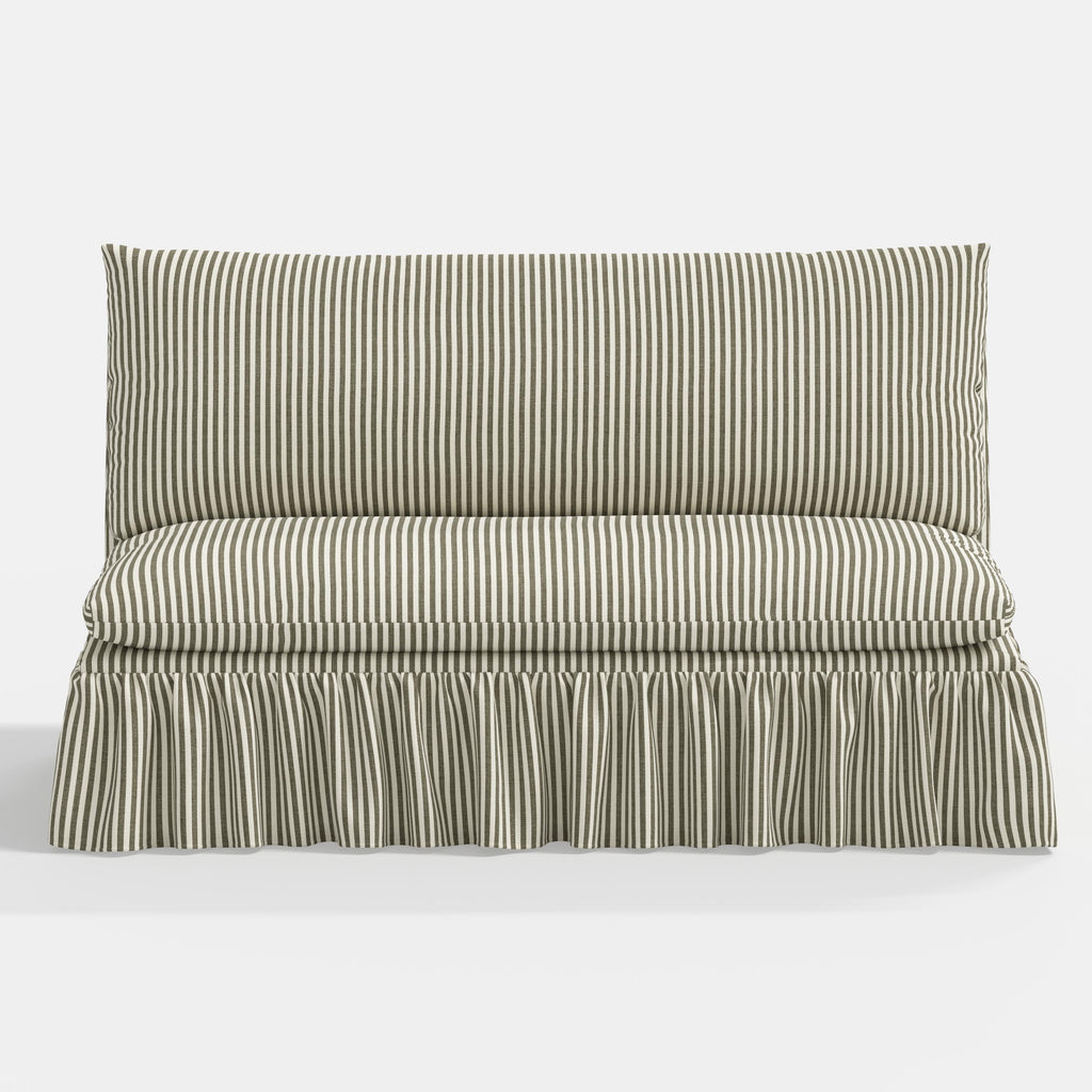 Thelma Settee in Jane Stripe Laurel