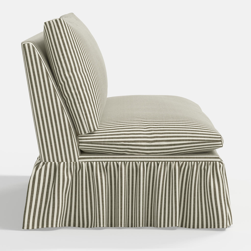 Thelma Settee in Jane Stripe Laurel