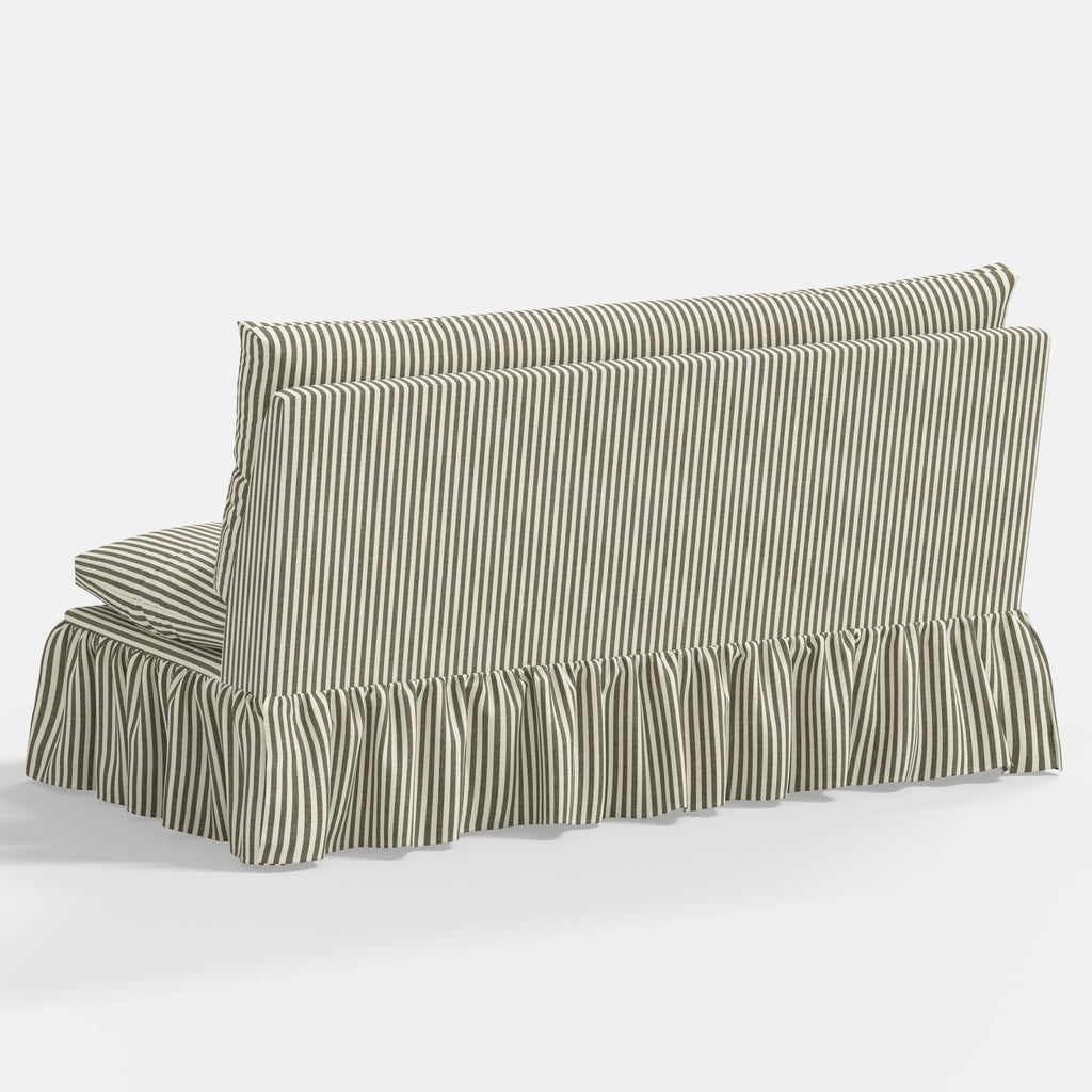 Thelma Settee in Jane Stripe Laurel