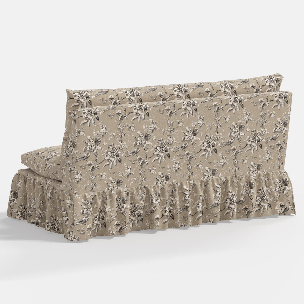 Thelma Settee in Michigan Bird Toile Sand