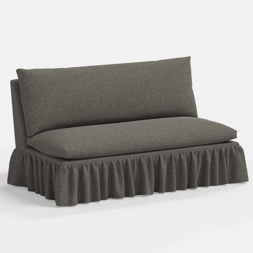 Thelma Settee in Textured Linen Charcoal