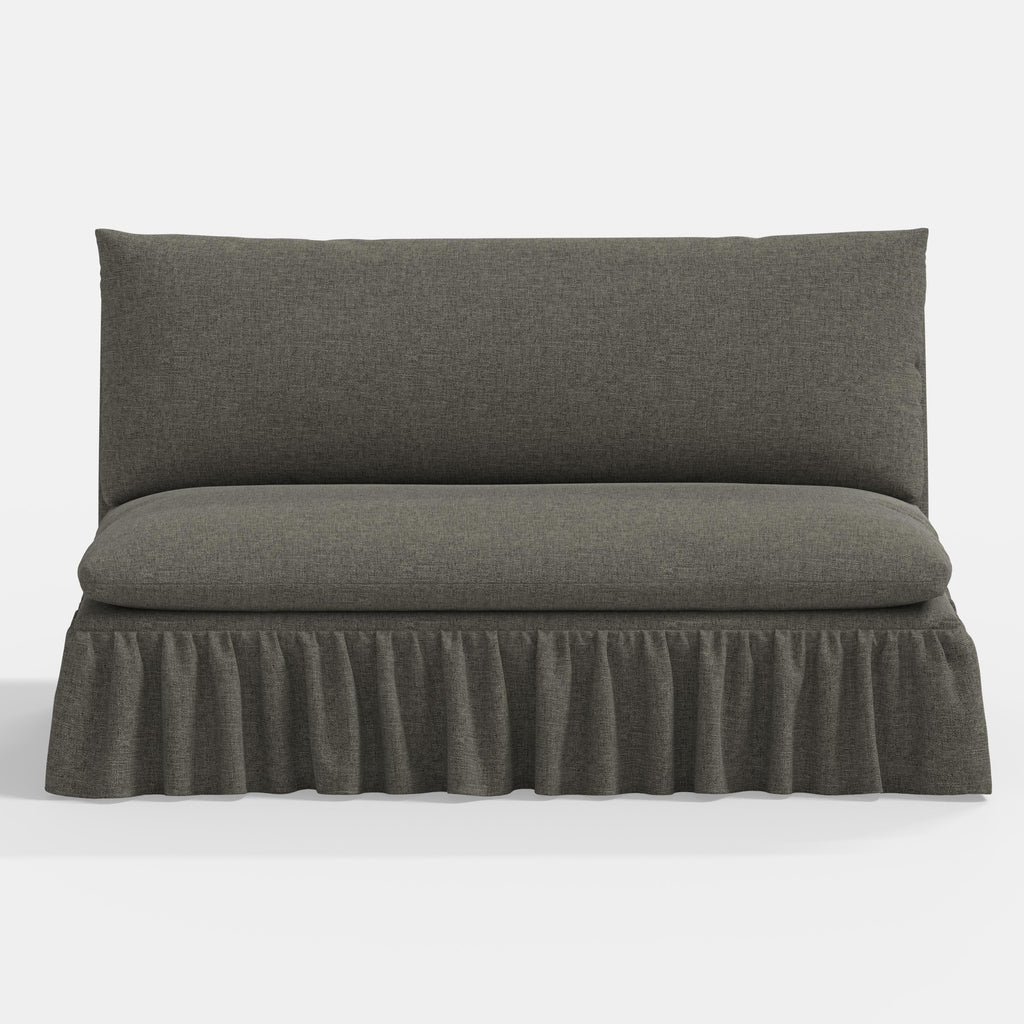 Thelma Settee in Textured Linen Charcoal