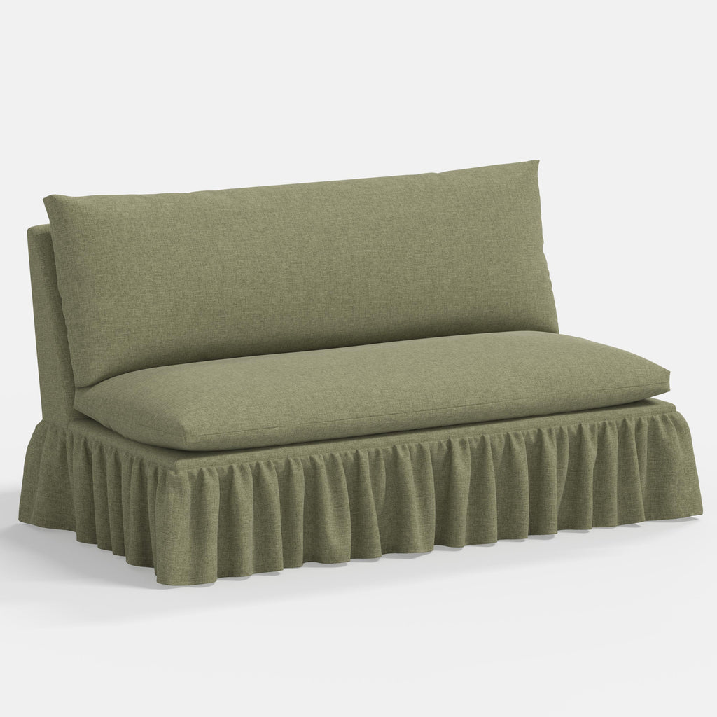Thelma Settee in Relaxed Linen Laurel