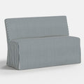 Lindy Slipcovered Dining Banquette in Jane Stripe Denim