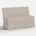 Lindy Slipcovered Dining Banquette in Jane Stripe Mauve