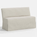 Lindy Slipcovered Dining Banquette in Relaxed Linen Zinc