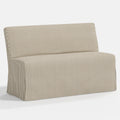 Lindy Slipcovered Dining Banquette in Jane Stripe Burlap