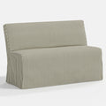 Lindy Slipcovered Dining Banquette in Jane Stripe Laurel