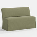Lindy Slipcovered Dining Banquette in Textured Linen Laurel