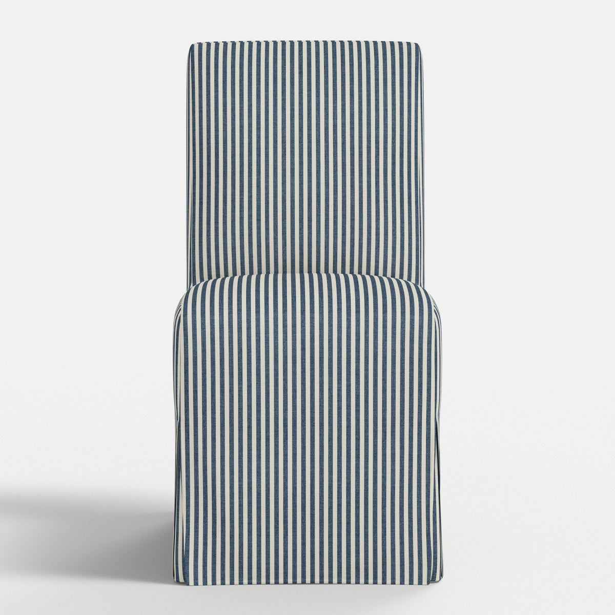 Lindy Slipcovered Dining Chair in Jane Stripe Denim