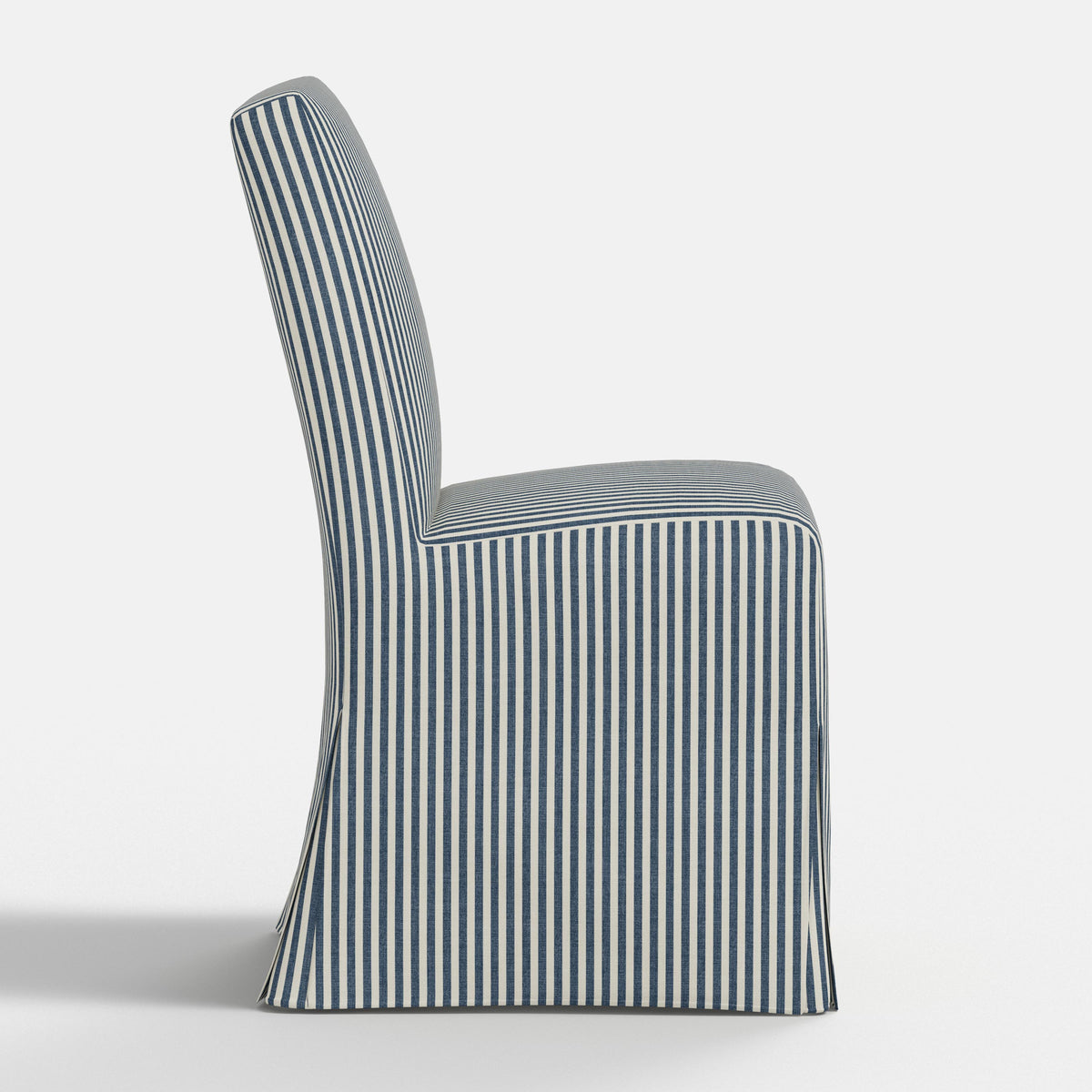 Lindy Slipcovered Dining Chair in Jane Stripe Denim