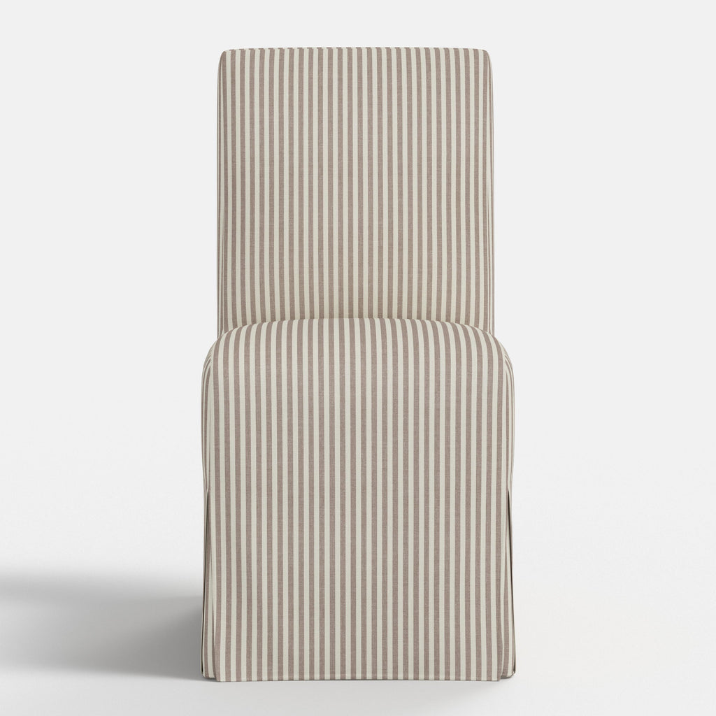 Lindy Slipcovered Dining Chair in Jane Stripe Mauve
