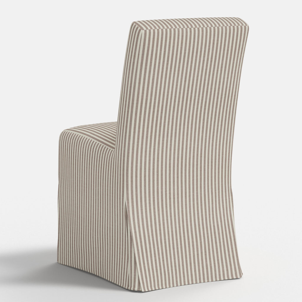 Lindy Slipcovered Dining Chair in Jane Stripe Mauve