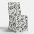 Lindy Slipcovered Dining Chair in Michigan Bird Toile Navy