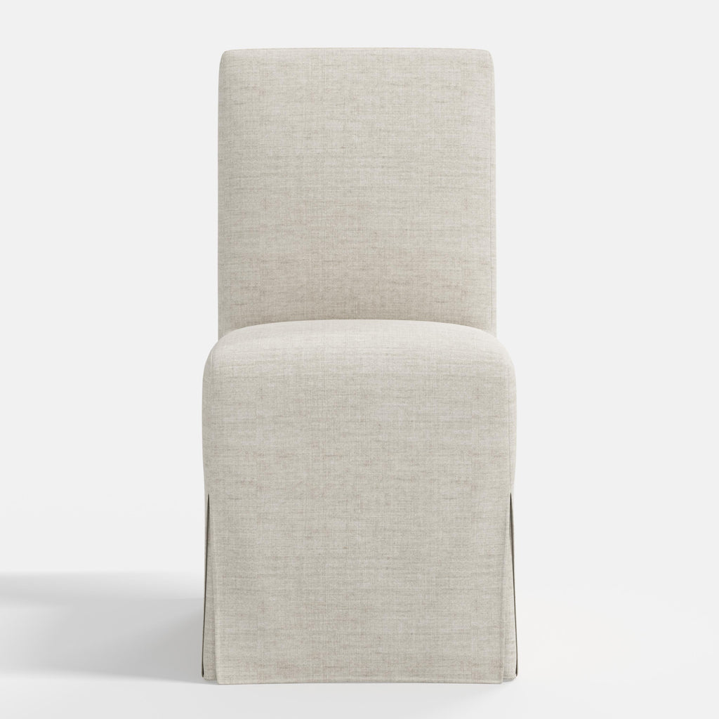Lindy Slipcovered Dining Chair in Relaxed Linen Zinc