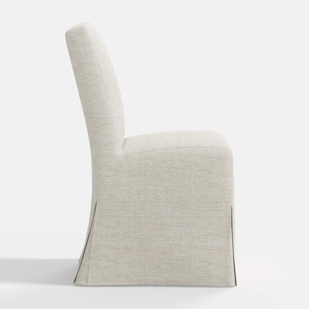 Lindy Slipcovered Dining Chair in Relaxed Linen Zinc