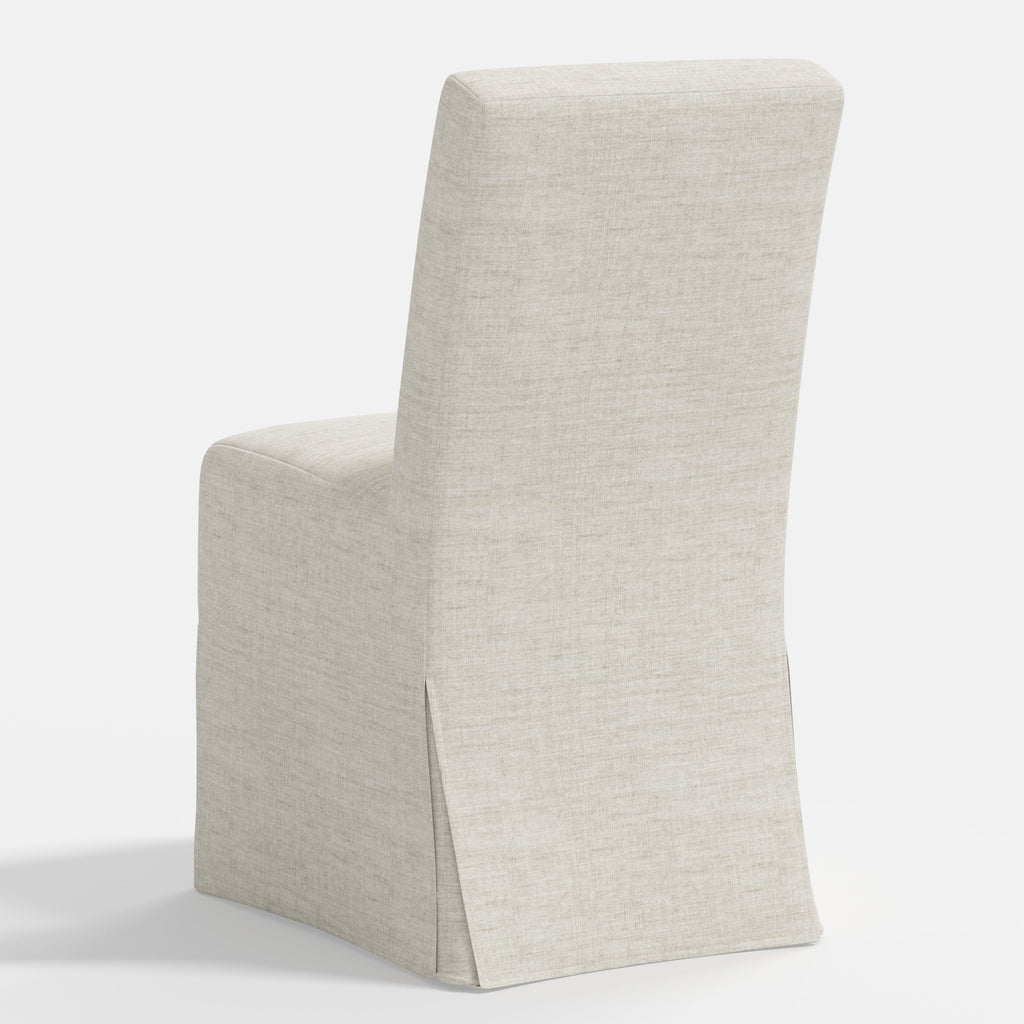 Lindy Slipcovered Dining Chair in Relaxed Linen Zinc