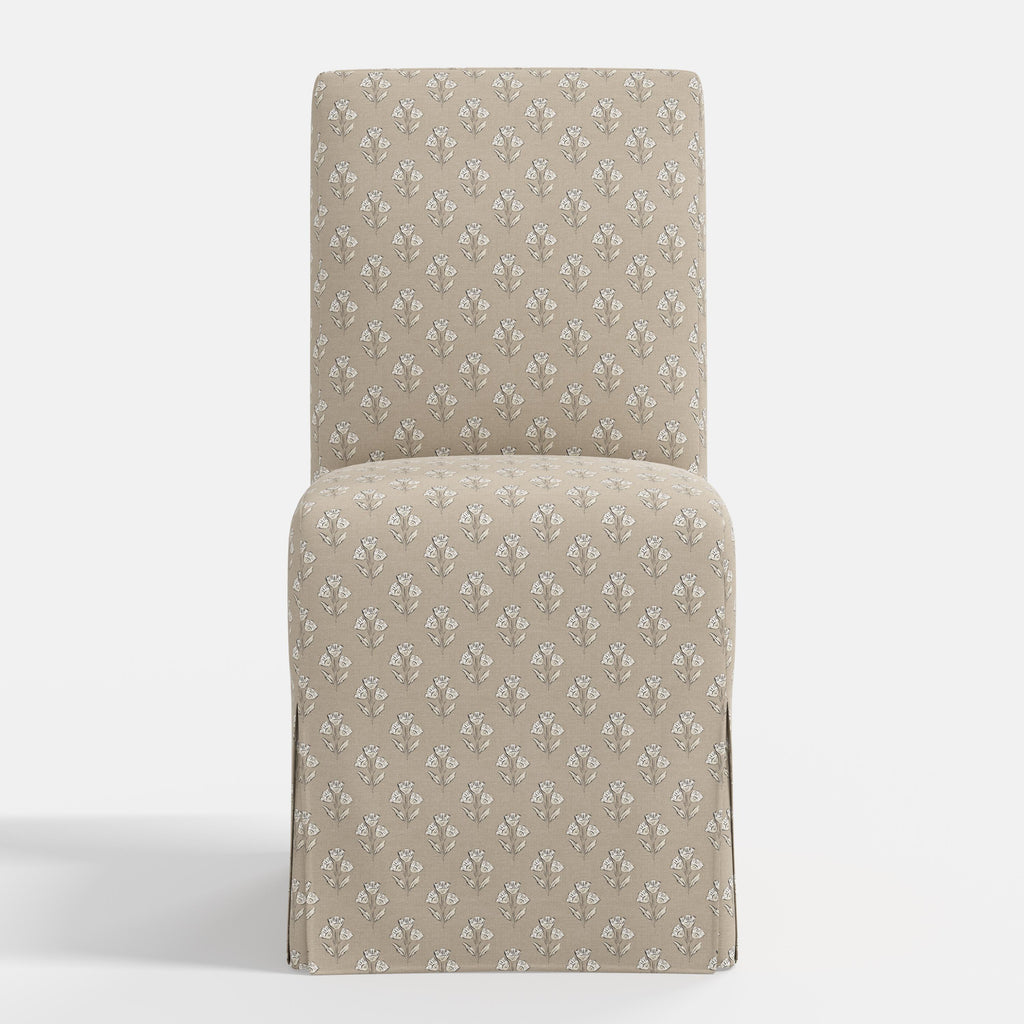 Lindy Slipcovered Dining Chair in Francie Tan