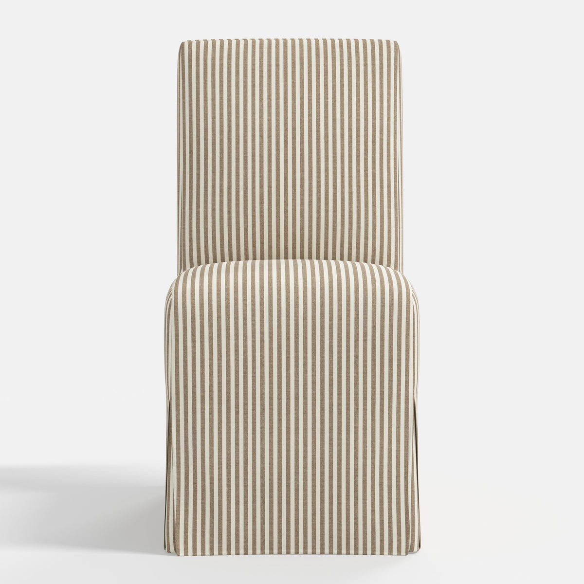 Lindy Slipcovered Dining Chair in Jane Stripe Burlap