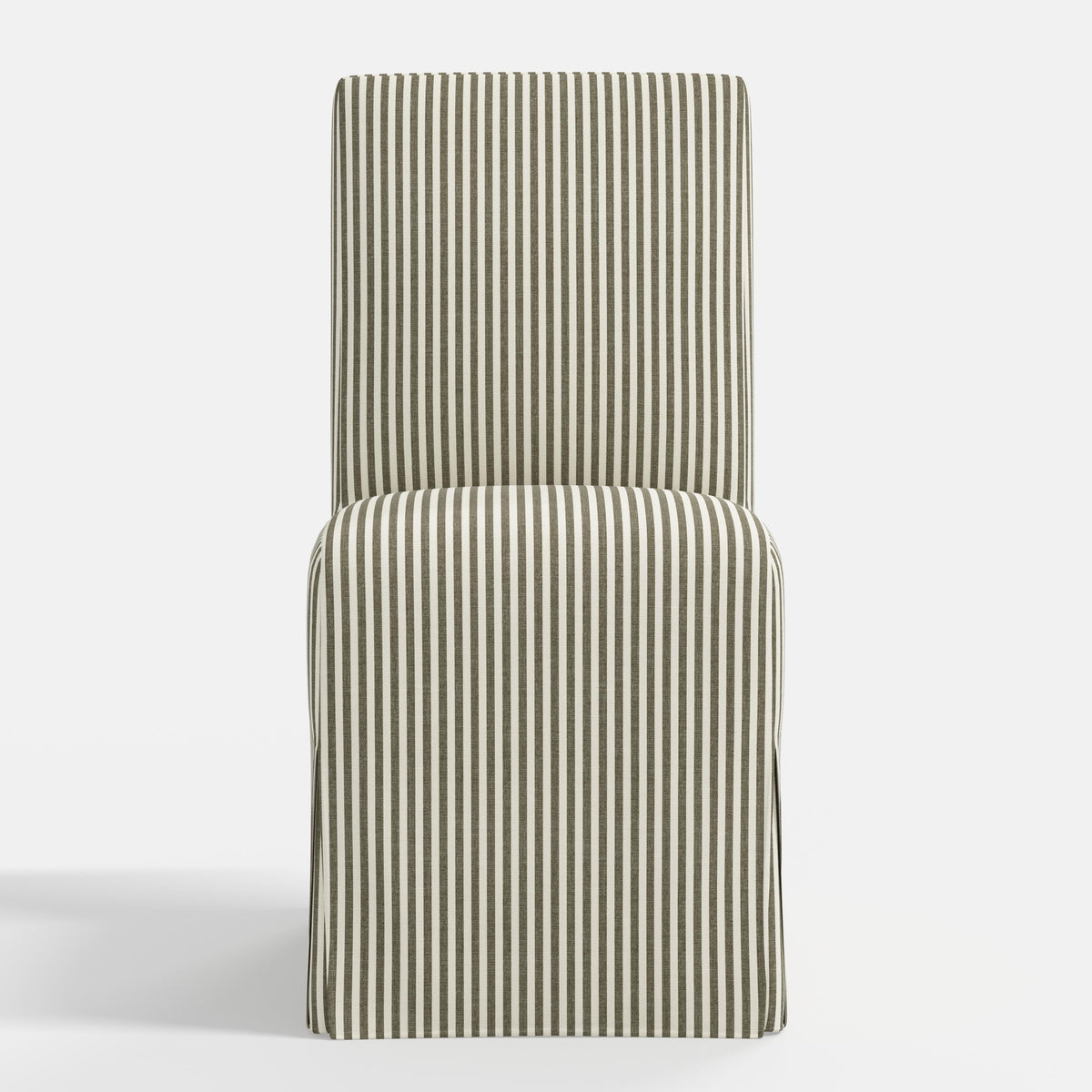 Lindy Slipcovered Dining Chair in Jane Stripe Laurel