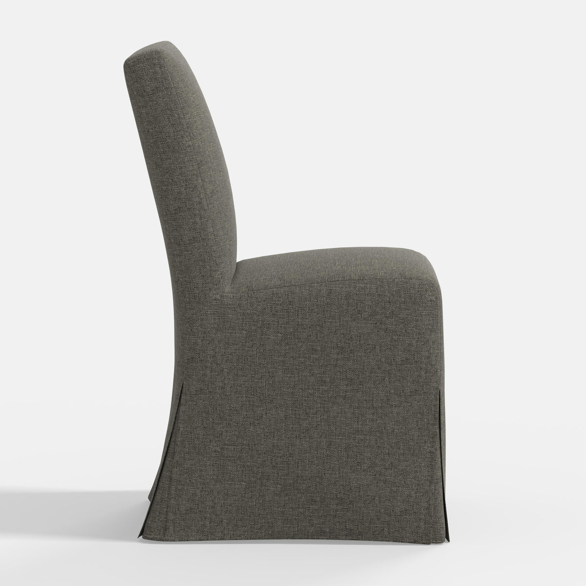 Lindy Slipcovered Dining Chair in Textured Linen Charcoal