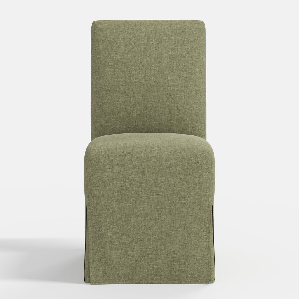Lindy Slipcovered Dining Chair in Textured Linen Laurel