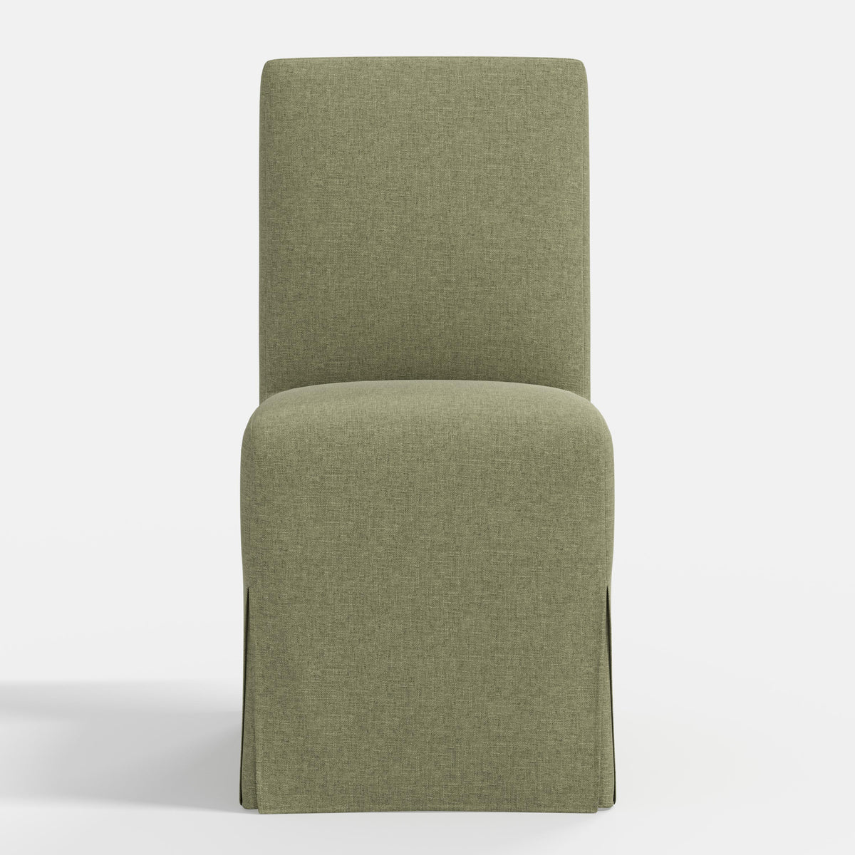 Lindy Slipcovered Dining Chair in Textured Linen Laurel