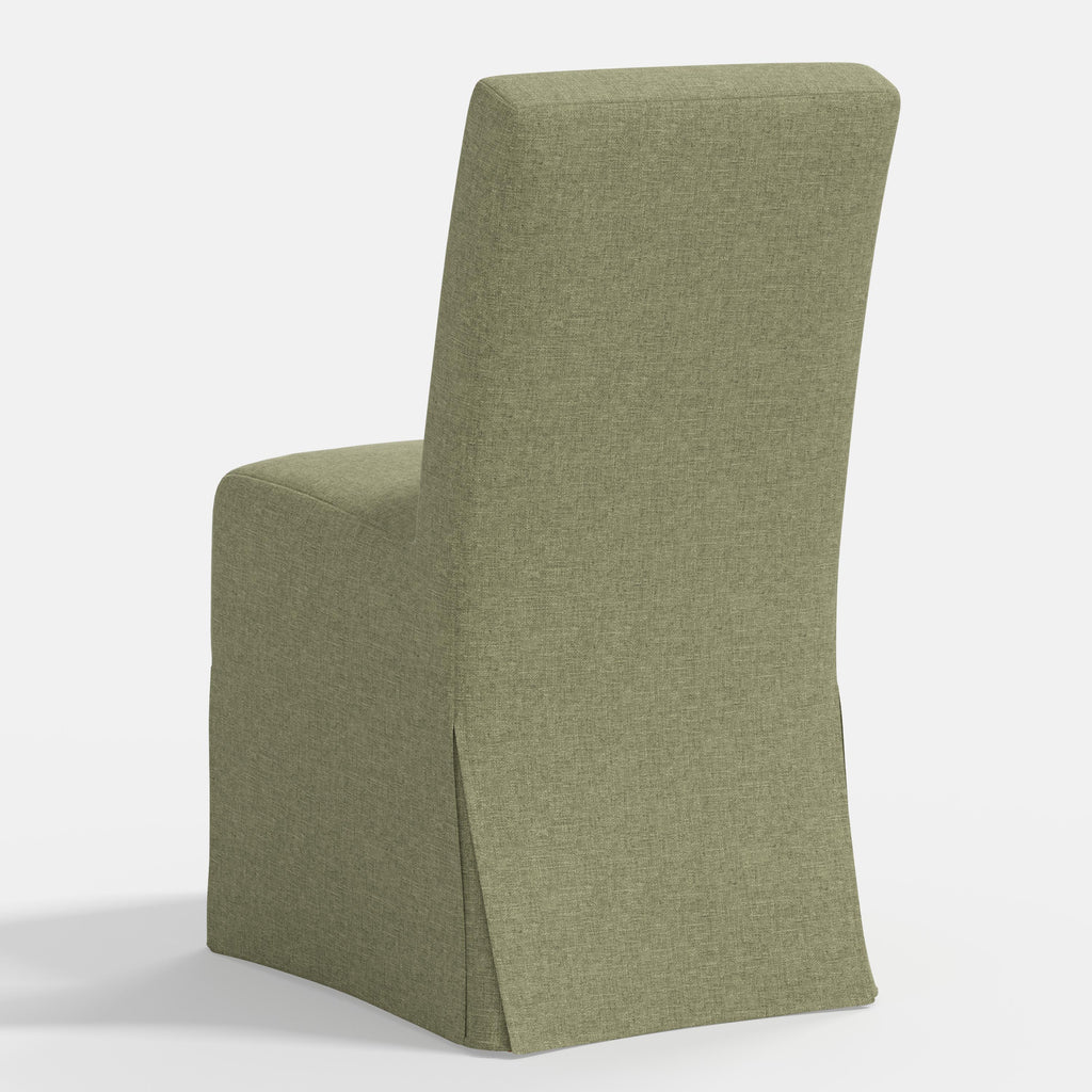 Lindy Slipcovered Dining Chair in Textured Linen Laurel
