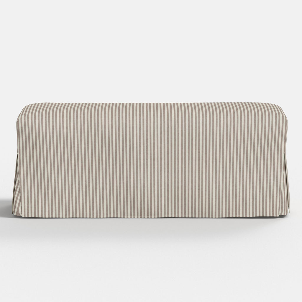 Lindy Slipcovered Dining Bench in Jane Stripe Mauve