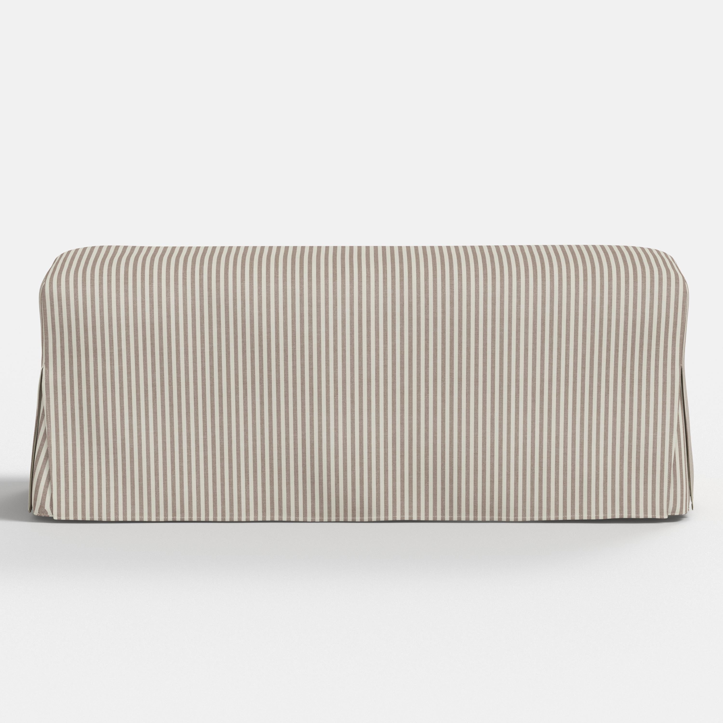 Lindy Slipcovered Dining Bench in Jane Stripe Mauve