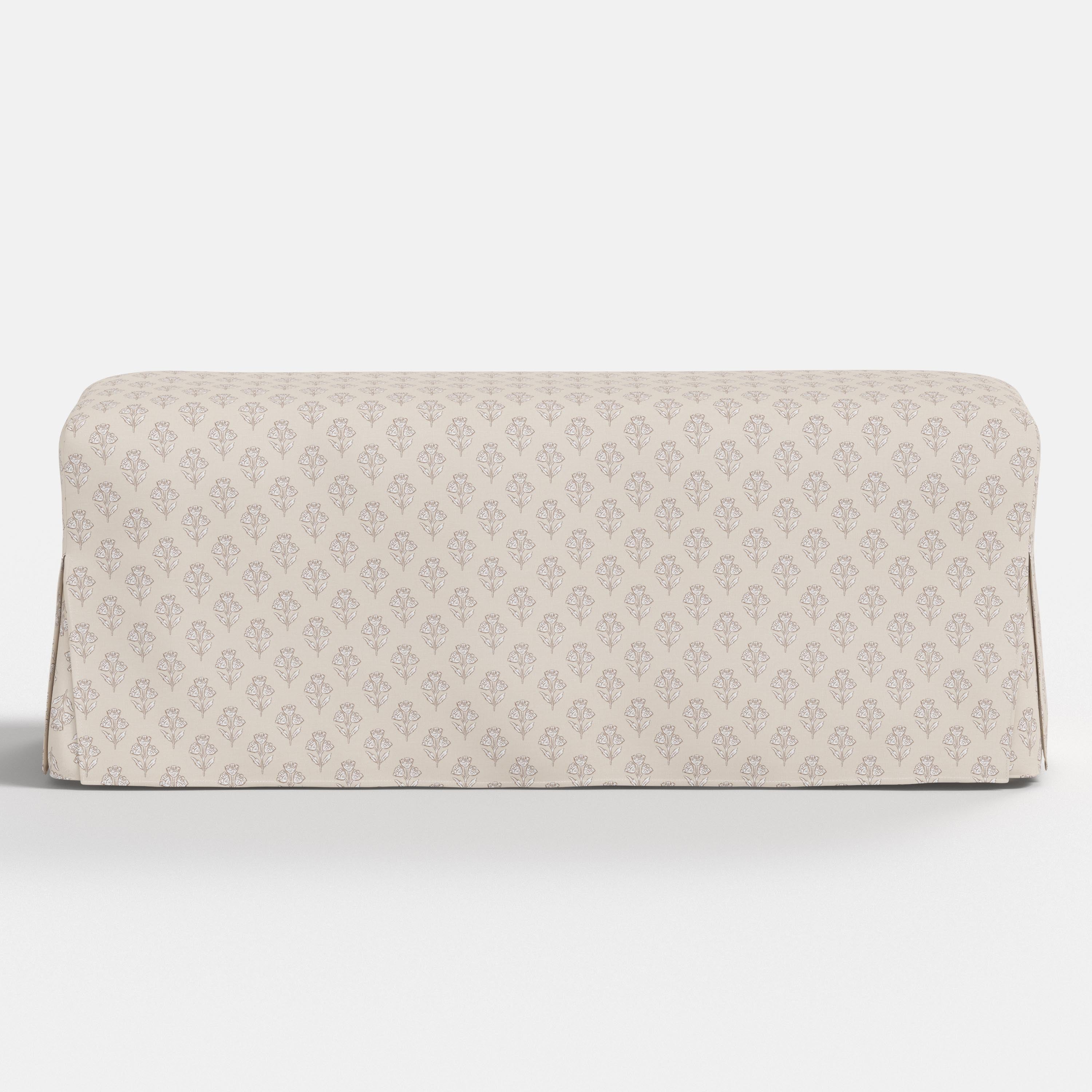 Lindy Slipcovered Dining Bench in Francie Cream