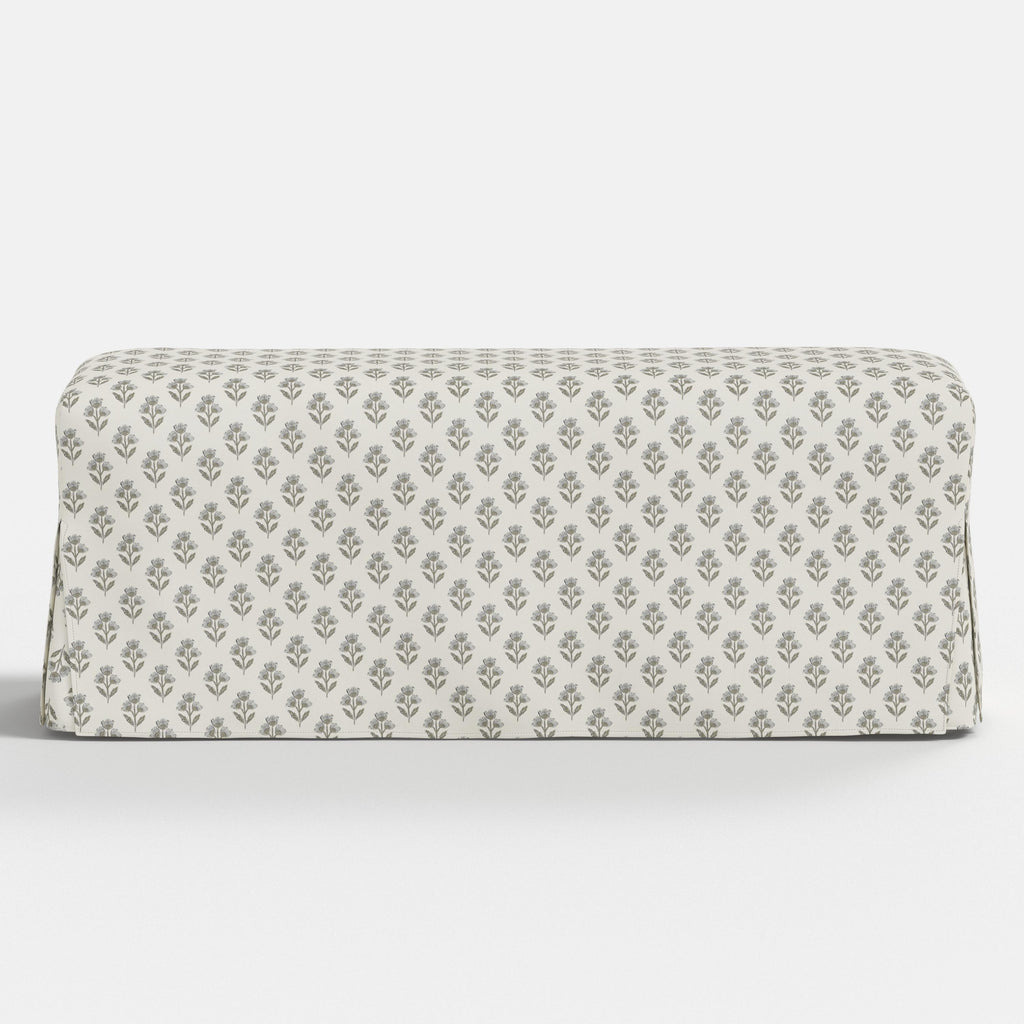 Lindy Slipcovered Dining Bench in Francie Flint