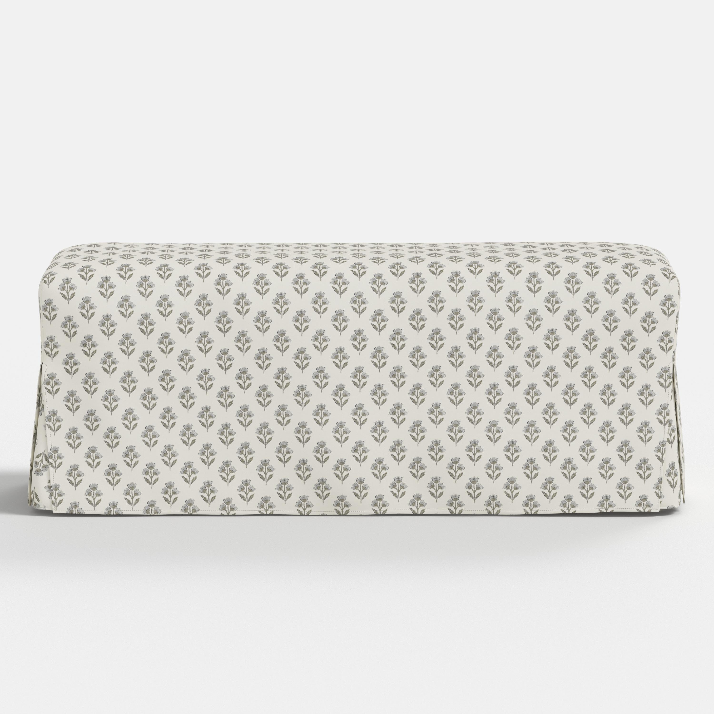 Lindy Slipcovered Dining Bench in Francie Flint