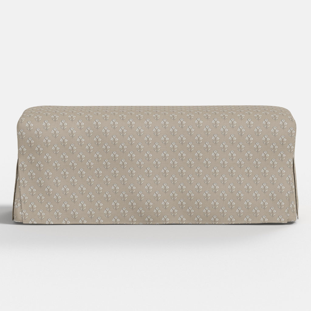 Lindy Slipcovered Dining Bench in Francie Tan