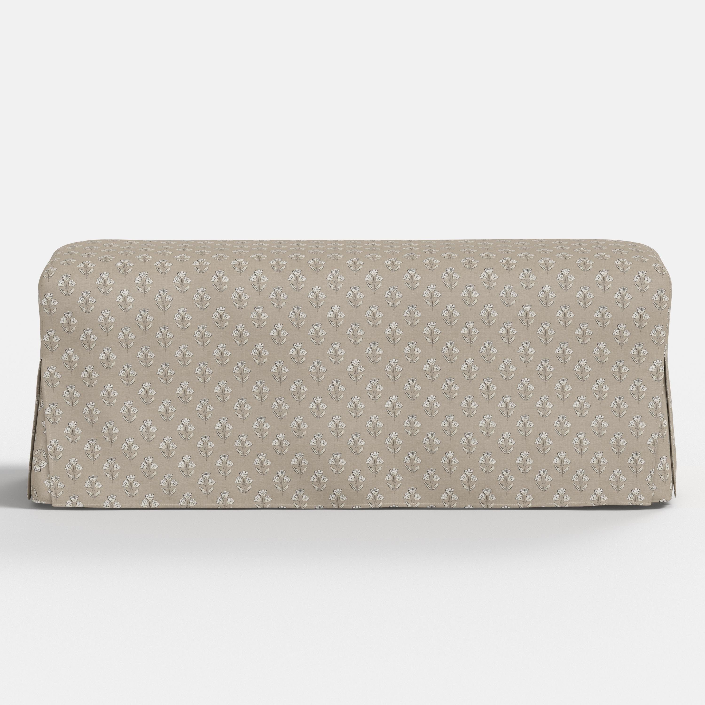 Lindy Slipcovered Dining Bench in Francie Tan