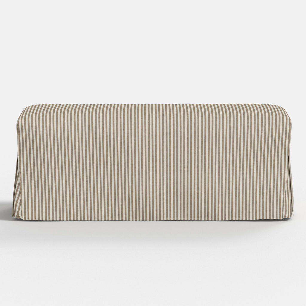 Lindy Slipcovered Dining Bench in Jane Stripe Burlap