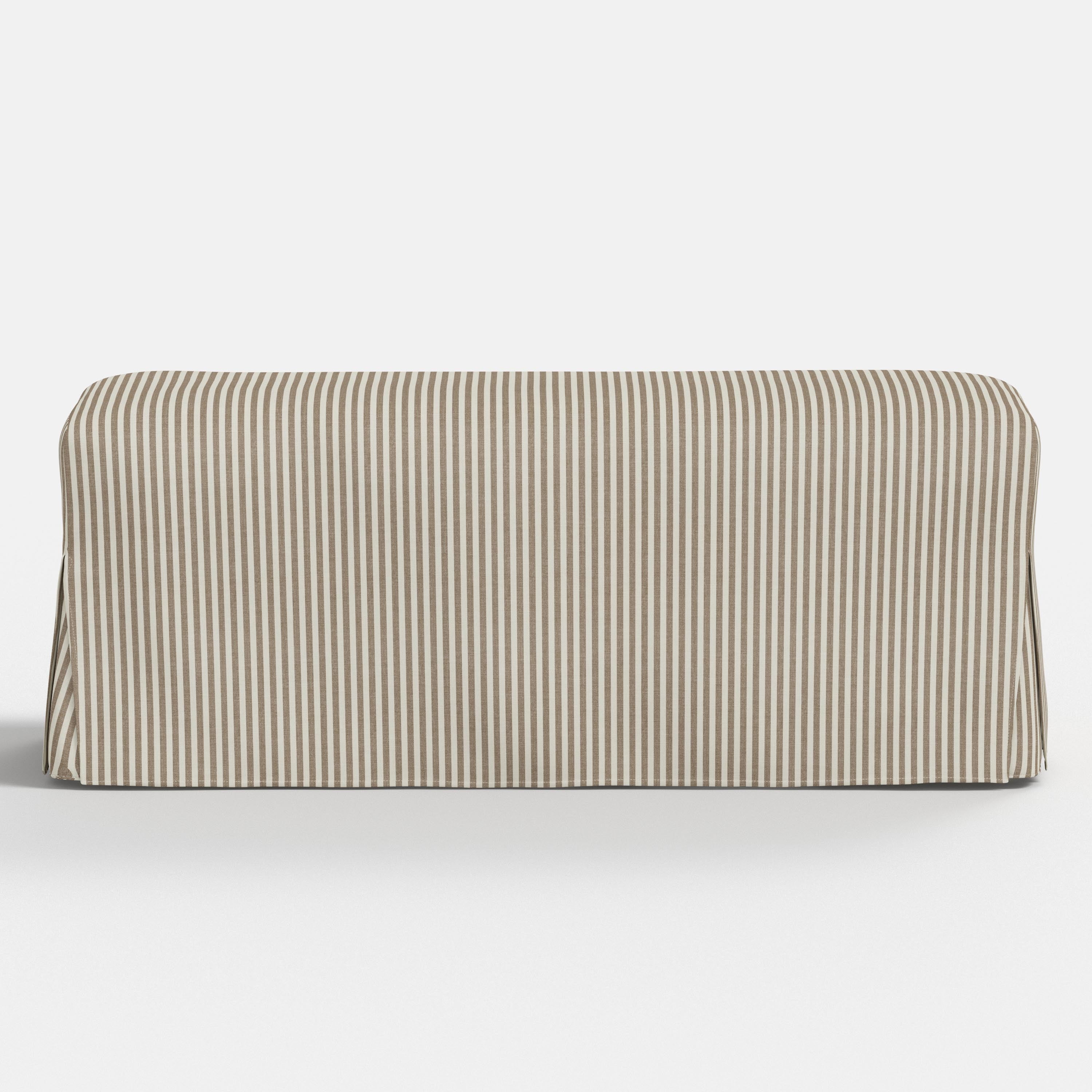 Lindy Slipcovered Dining Bench in Jane Stripe Burlap