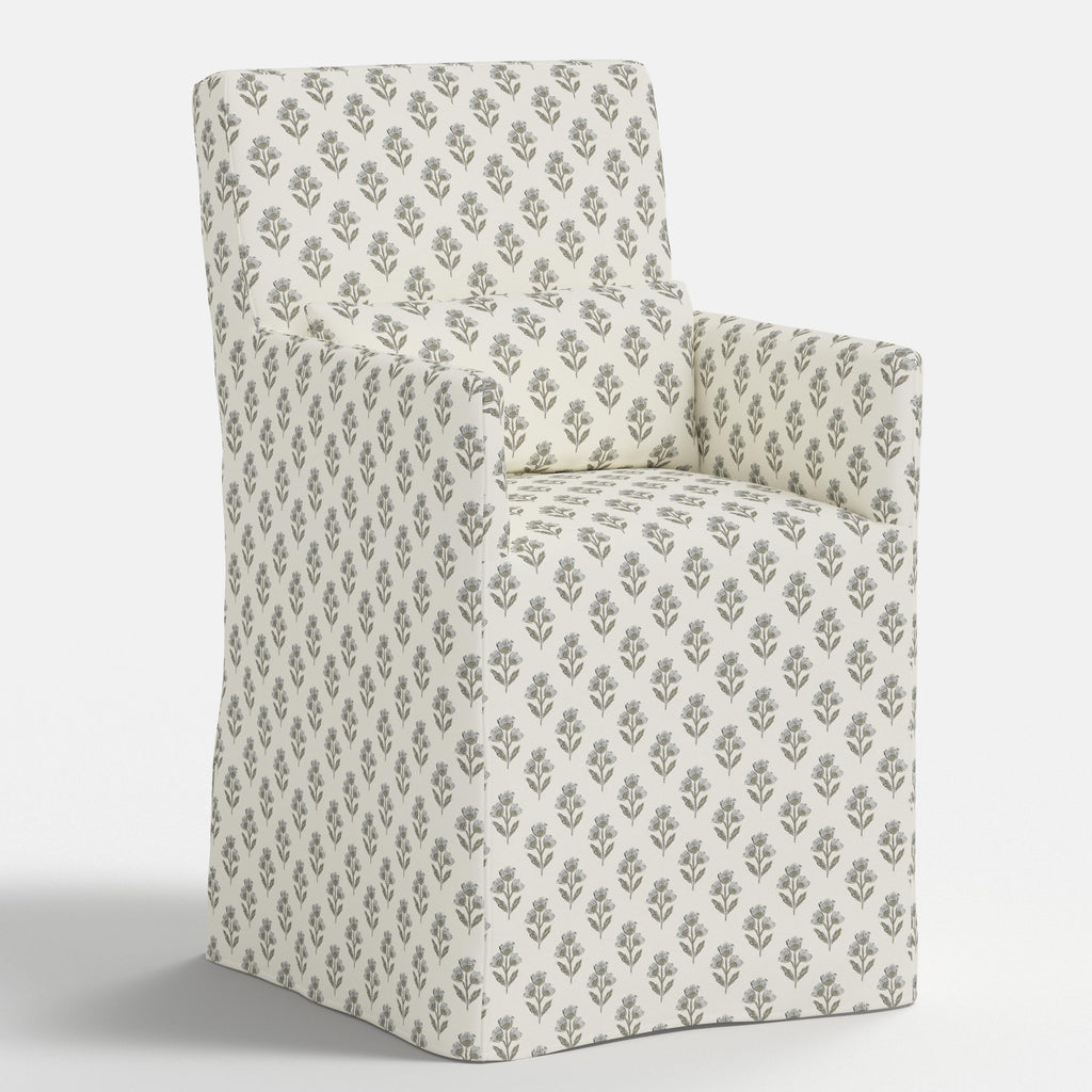 Lindy Slipcovered Arm Dining Chair