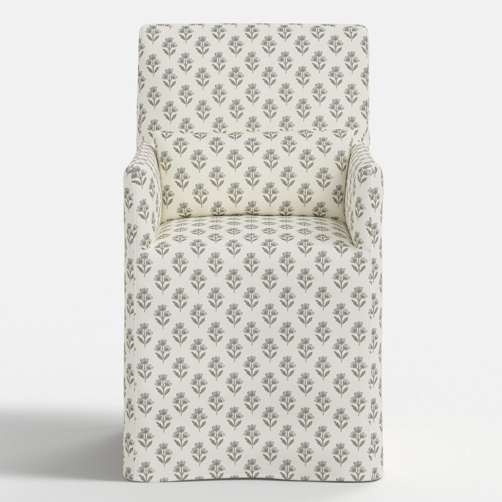 Lindy Slipcovered Arm Dining Chair