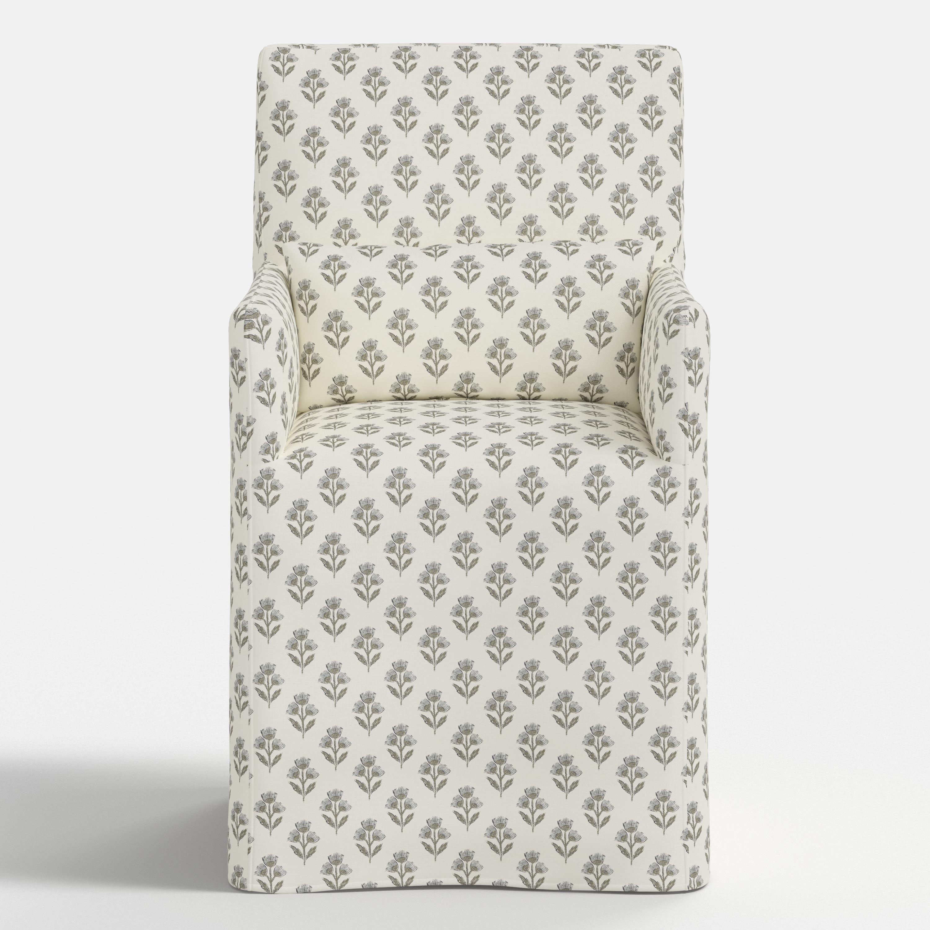 Lindy Slipcovered Arm Dining Chair