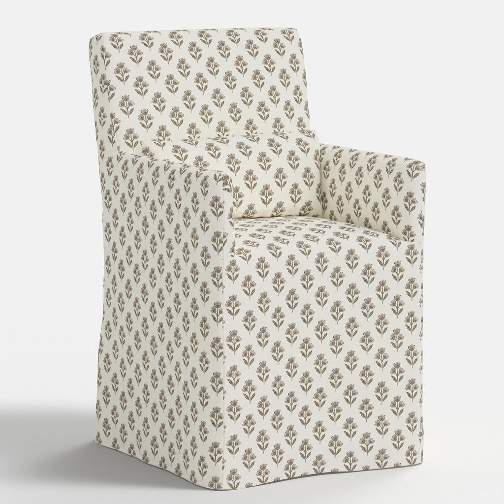 Lindy Slipcovered Arm Dining Chair