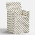 Lindy Slipcovered Arm Dining Chair in Francie Mauve